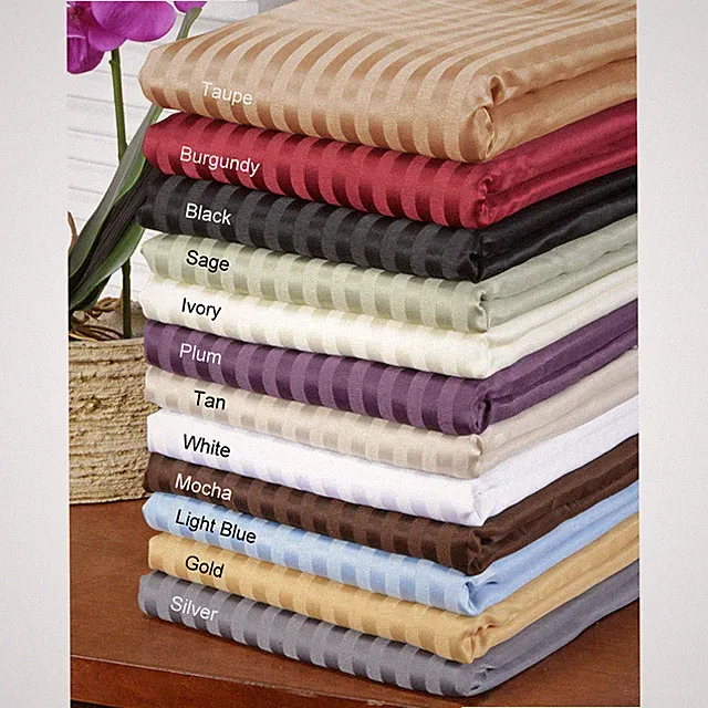 100% Cotton 1000-1200 TC Stripes Sheet Set 6 PCs Super Deep Pocket US King