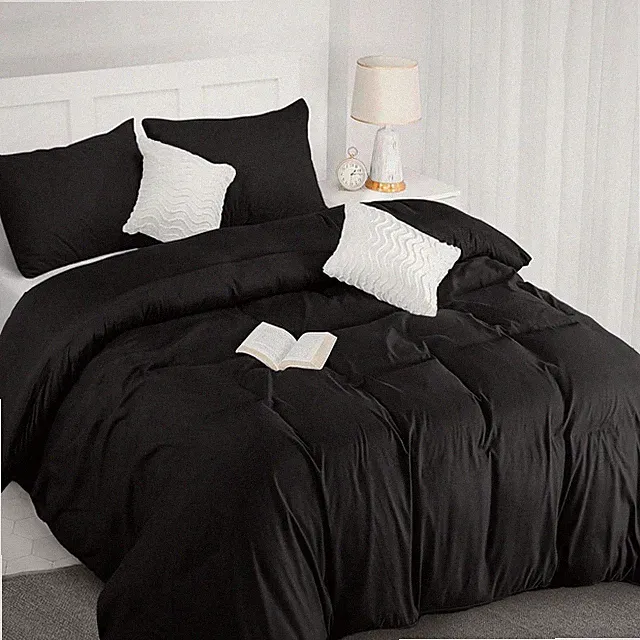 3 Piece Duvet Cover Set with Button Closure Super Soft Quilt Cover Bedding Sets