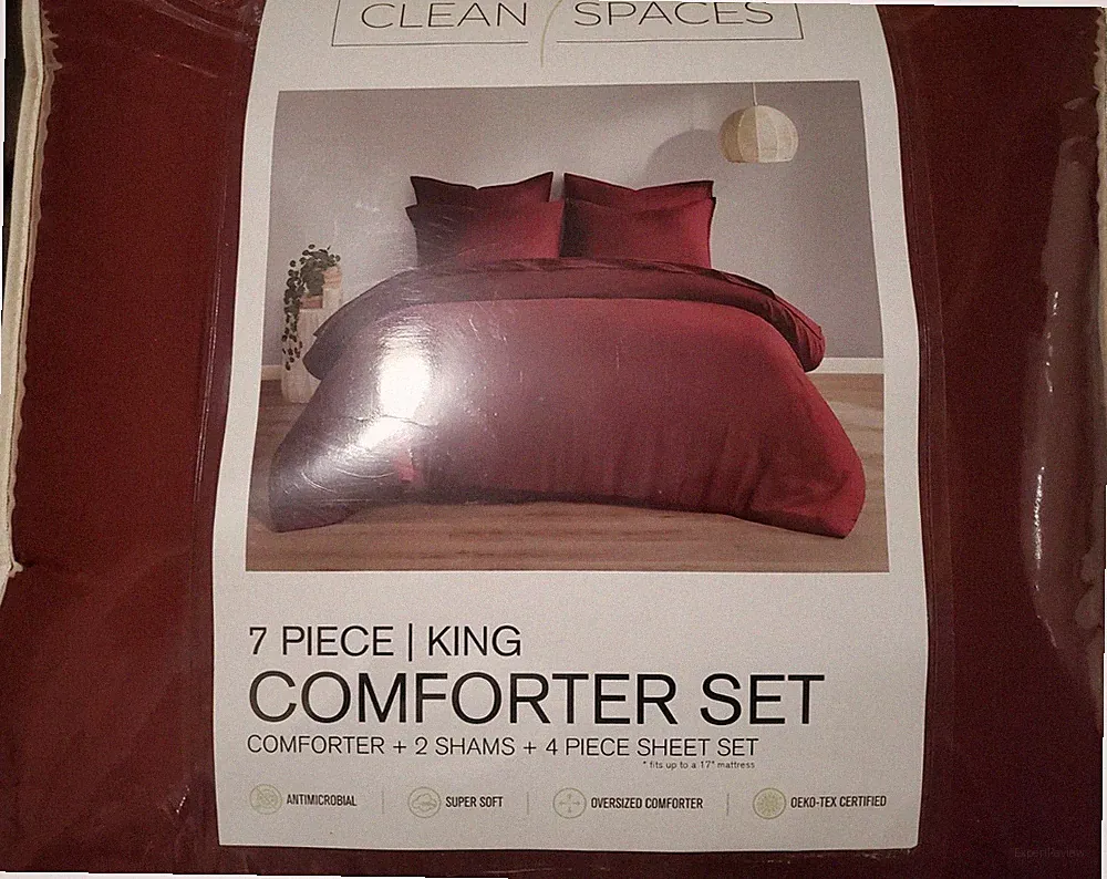 Clean Spaces 7-Pc. King Comforter Set Oversized Bedding Super Soft Antimicrobal