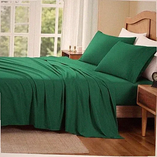 Home Sheet Set, 4-Piece Size Sheet Sets, Lightweight & Super King Forest Green