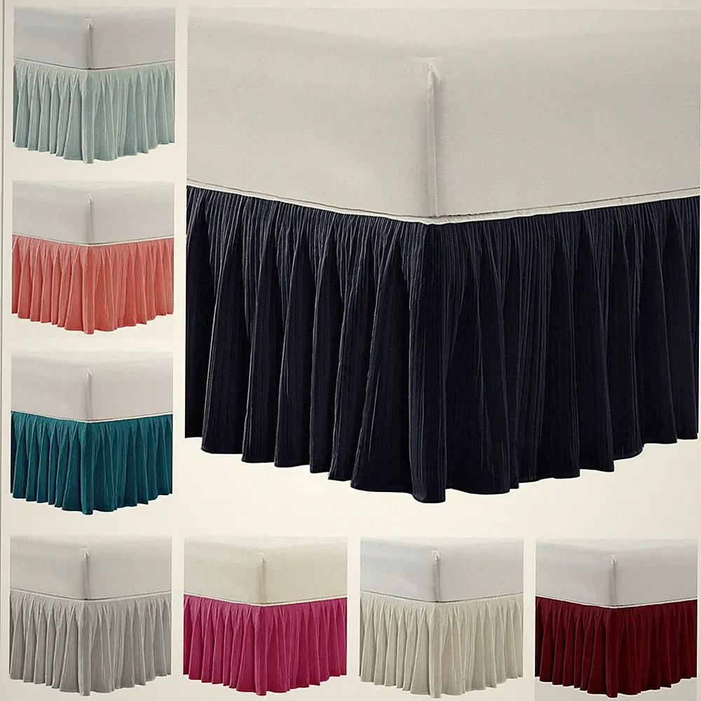 HST Super Soft Solid Brushed Microfiber 18" Pleated Bed Skirt/ Dust Ruffle