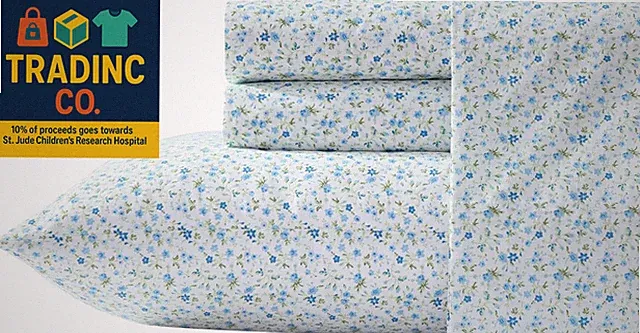 King Sheets, Super Soft Cotton Percale Bedding Set with Match Pillowcases, Bre