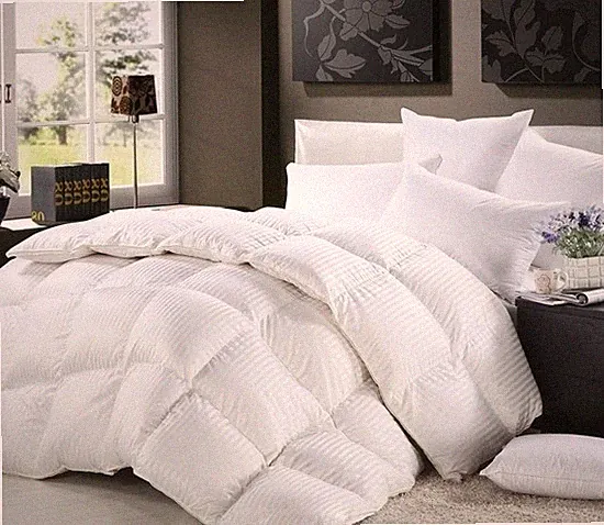 LUXURIOUS BAFFLE BOX Siberian GOOSE DOWN STRIPE Comforter 1200TC