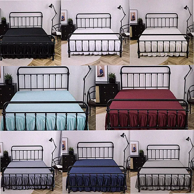 Luxury Bed Skirt Super Soft Solid Microfiber Pleated 14“Drop Premium Dust Ruffle