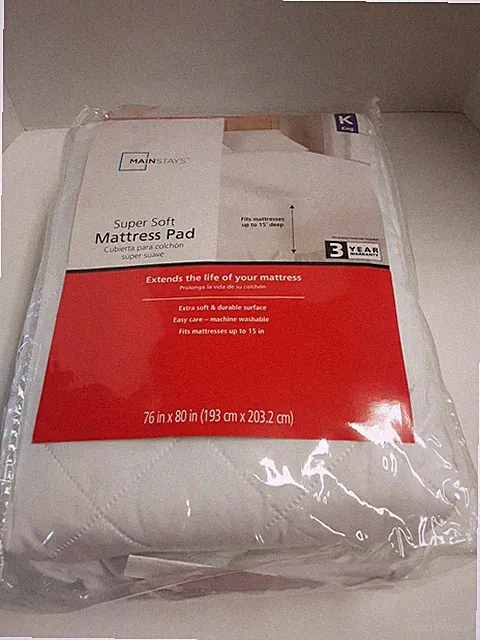Mainstays King Size Super Soft Mattress Pad (Extends The Life Of Mattress) BNIP!