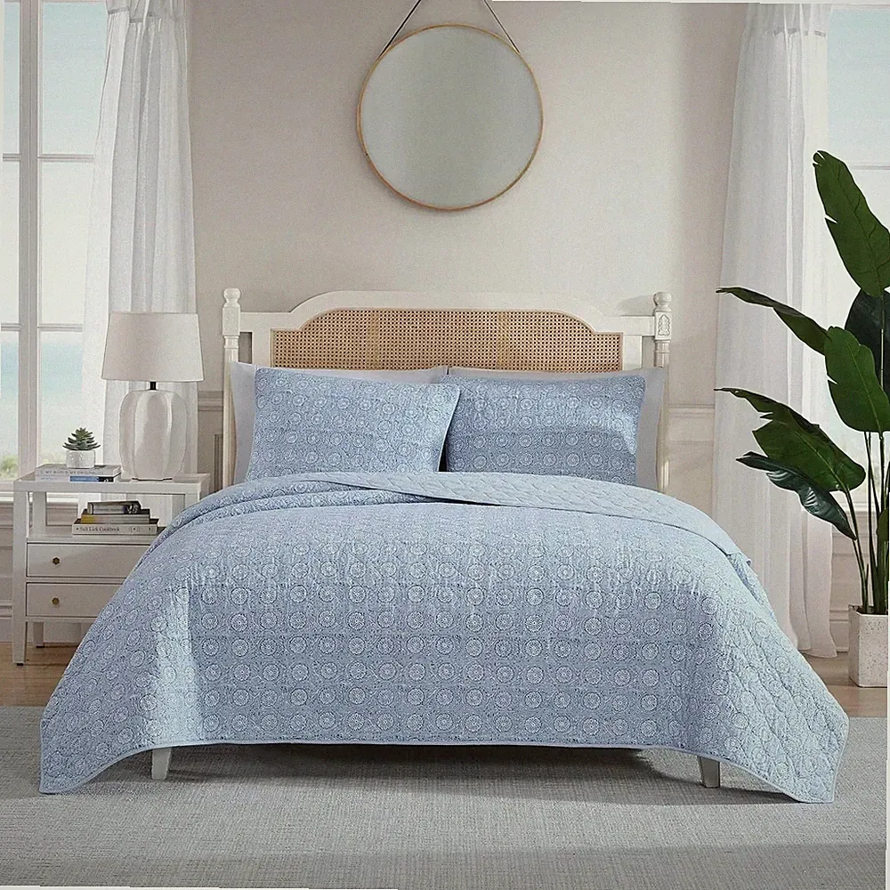 Nautica - King Quilt Set, Super Soft Bedding with Matching Shams, 100% Cotton Be
