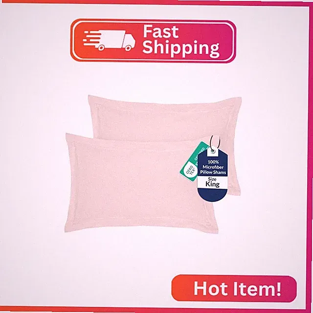 Royale Linens Pillow Shams 2 Pack King Size 20x36 Inch - Brushed 1800 Microfiber