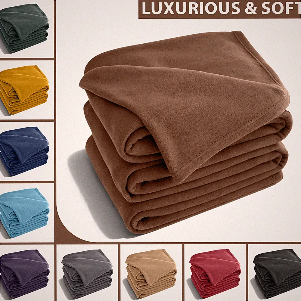 Summer Lightweight Fleece Blankets Soft Reversible Faux Fur Throw Queen King