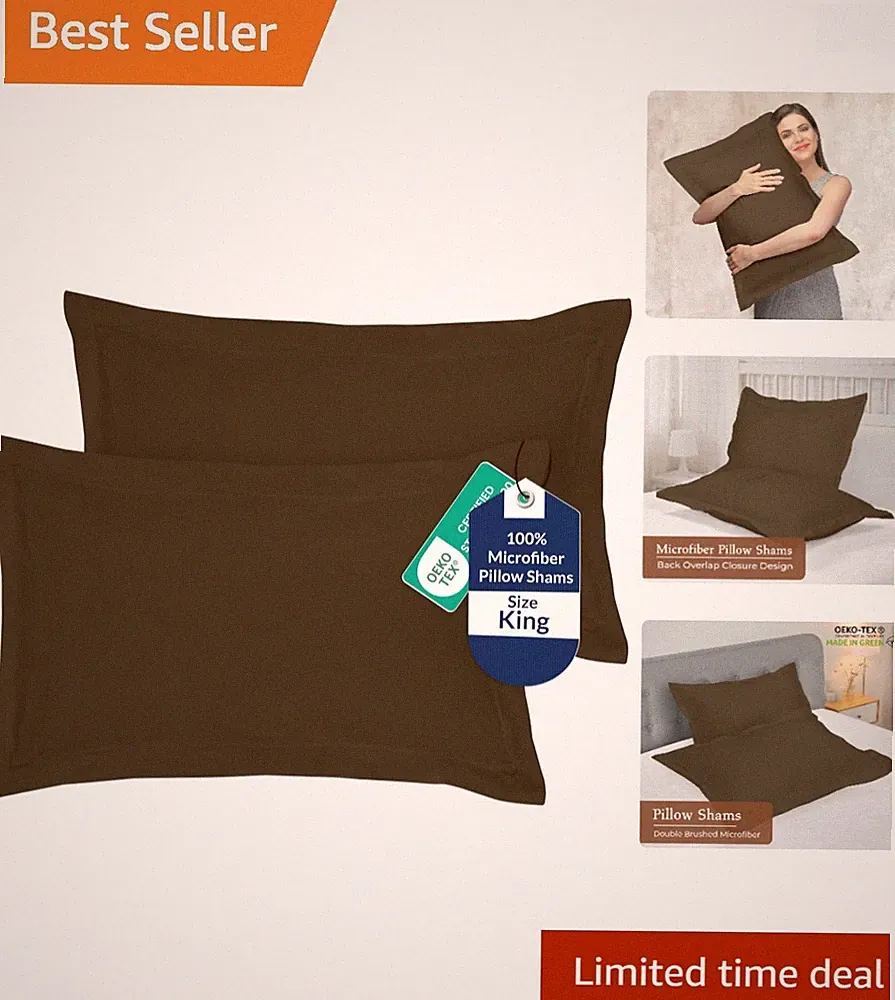 Super Soft King Size Pillow Shams Set - 20x36 Inches, OEKO-TEX Certified Comfort